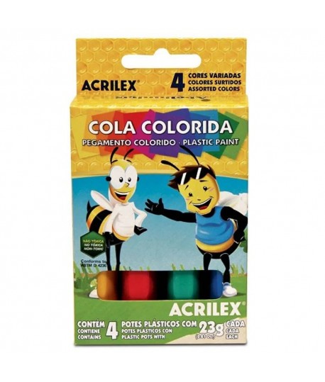 Cola Colorida Acrilex 4 Cores 2604