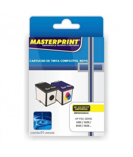 Cartucho Compatível Masterprint HP 22/28/57 Color Universal