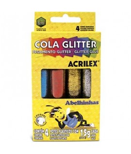 Cola Colorida Com Gliter 4 Cores Acrilex