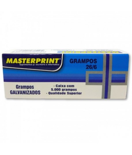 Grampo 26/6 Masterprint Galvanizado CX C/5000