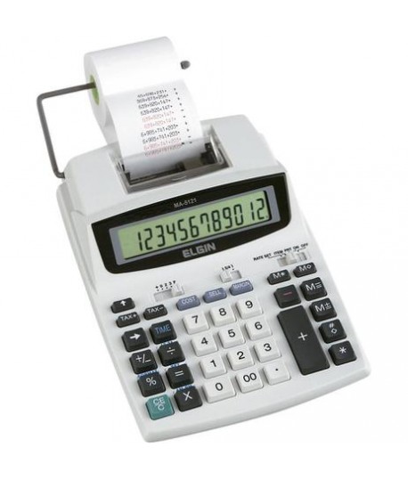 Calculadora Com Bobina Elgin Eletronica 12 Dígitos Pilha AA Biv MA5121