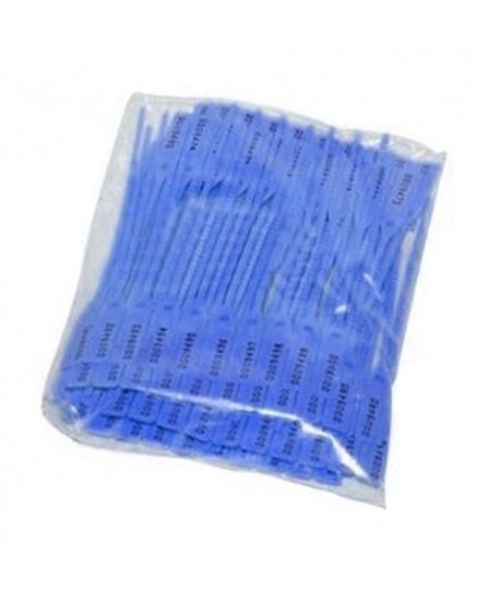 Lacre para Malote 16cm Pacote C/ 100 Azul Lacrefix
