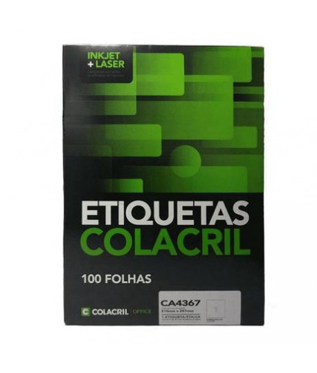 Etiqueta Colacril Carta CC180 66,7x25,4 30 Por Folha Cx C/100Fls