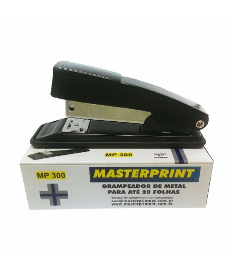 Grampeador Metal Masterprint Pequeno MP300 Para 20Fls